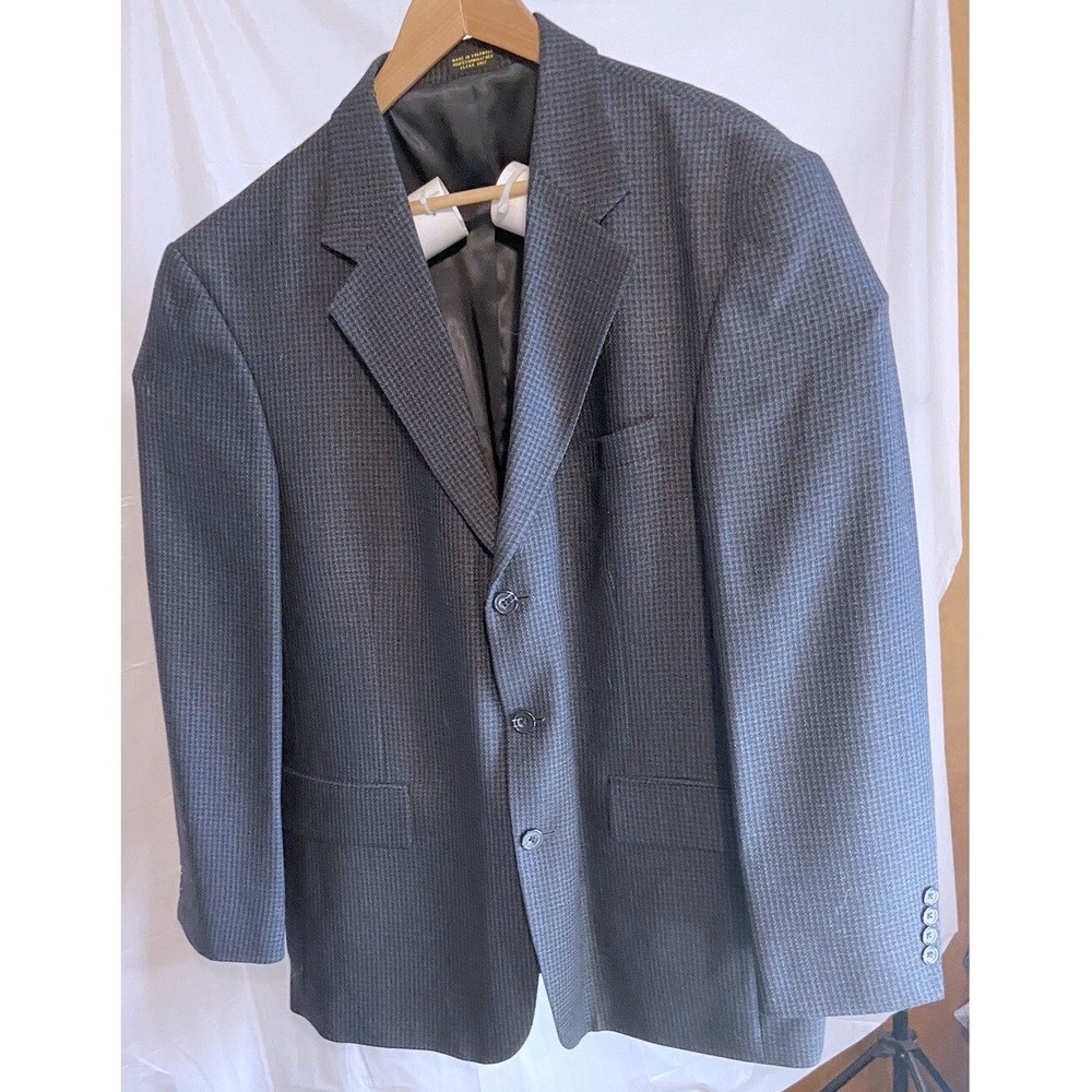 Oscar De La Renta Wool Three Button 44R Blazer   Sport Coat Made in Colombia